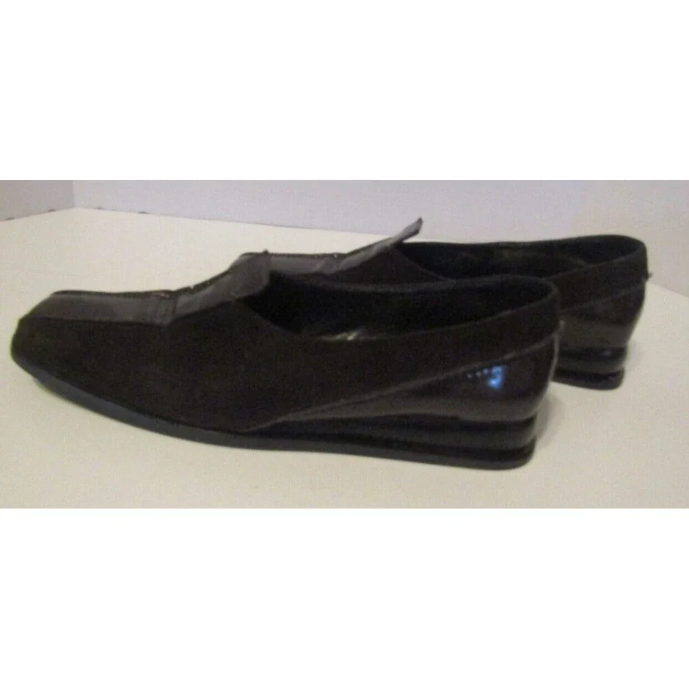 Tino Lanzi Loafers Brown Suede Patent Leather Italian Made Womens Size 10